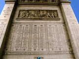 Arc de triomphe de l'Etoile, Paris, Place Charles de Gaulle, inscriptions under the arch