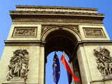 Arc de triomphe de l'Etoile, Paris, Place Charles de Gaulle, vu depuis le rond-point central
