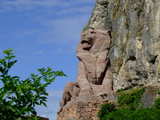 The Lion of Belfort, the town's landmark, at the foot of the citadel.