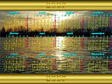 Calendar 2007 wallpaper in French, sunset on the Rhine canal in Alsace, France