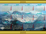 Kalender 2008 Wallpaper auf Deutsch, die Schweizer Alpen beim Brünigpass