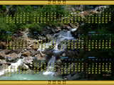 Calendar 2009 Spanish, waterfall in the Swiss Alps, in the Gotthard region, Calendario 2009, una cascada en los Alpes Suizos