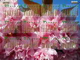 Calendar 2011 cherry blossom, ornamental cherry trees in Alsace, France