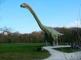 Dinosaur seismosaurus, at the Park im Grünen at Münchenstein, Switzerland