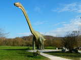Dinosaurier Seismosaurus, im Park im Grünen in Münchenstein, Schweiz