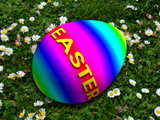 Multicolored giant Easter egg