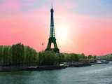 The Eiffel Tower, in the evening sun, north-east side, from the Pont de l'Alma