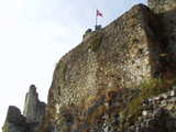 Château de conte de fées, à base d'une photo du Château Neu-Falkenstein, le jardin du Château se trouvait au sommet de ce mur.