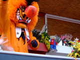 Carnival of Basel 2009, Waggis in orange, orange shirt, orange hair, orange nose