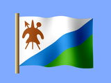 Basotho flag desktop wallpaper, flag of Lesotho from 1987 until 2006