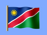 Fond d'écran du drapeau namibien, drapeau de la Namibie