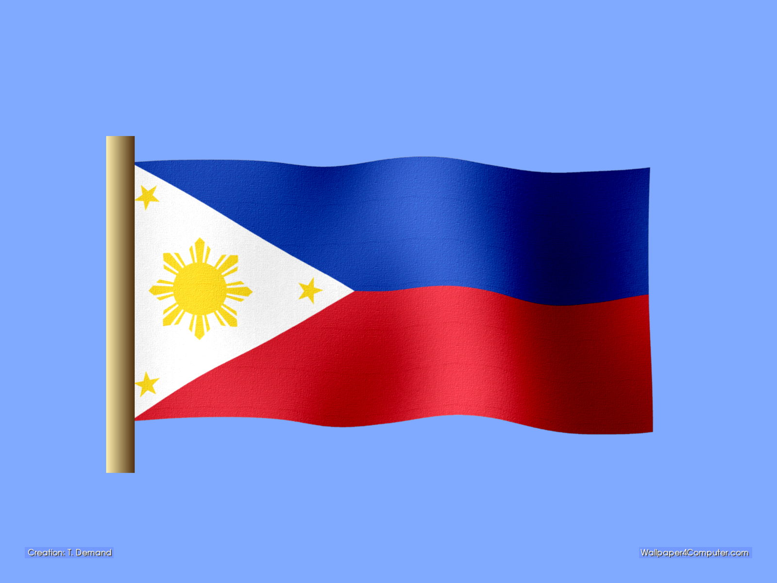 Wallpaper for Computer - Philippine flag desktop wallpaper - 1600 x 1200 