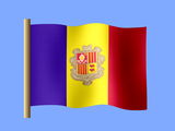 Fond d'écran du drapeau andorran, drapeau de la Principauté d'Andorre