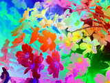 Digital art wallpaper, colorfully painted small flowers