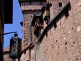 Castle Haut Koenigsbourg, central part and the keep, view from the courtyard