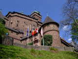 Castle Haut Koenigsbourg, central part and the keep, visitors entry