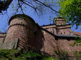 Château du Haut Koenigsbourg, partie centrale et donjon, vue de l'extérieur