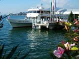 Le Lac Léman à Montreux, Suisse, le bateau 'ville de Genève' au débarcadère CGN de Montreux, Compagnie générale de navigation sur le Lac Léman