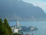 Le Lac Léman à Montreux, Suisse, la ville de Montreux vue depuis les hauteurs