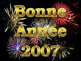 New Year 2007 wallpaper in French, firework compilation