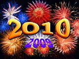 New Year 2010 wallpaper, firework compilation, 2009 is gone, 2010 is coming