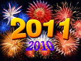 New Year 2011 wallpaper, firework compilation, 2010 is gone, 2011 is coming