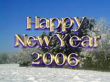 New Year 2006 wallpaper, snowy forest and fields, Sundgau, Alsace, France