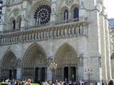 The Cathedral Notre-Dame, on the Ile de la Cite, Paris, 1st arrondissement, the 3 portals on the West side