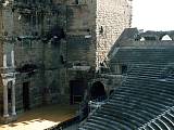 The roman amphitheatre of Orange, south of France, right side of the stage and gradins