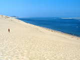 The Great Dune of Pilat, french atlantic coast, sandbanks of the entry of the basin of Arcachon in the background