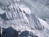 The Pyrenees seen from the sky, photo taken in January when the Pyrenees are very snowy