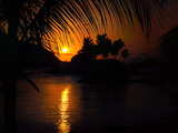 Unforgettable tropical sunset, Seychelles, west coast of main island Mahe