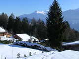 Verschneite Schweizer Alpen, bei Sitten, Kanton Wallis