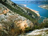 Lake of Ste-Croix, end of the Grand Canyon of the Verdon, south of France
