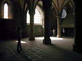 The Abbey of the Mont Saint-Michel, France, the ambulatory of the monks