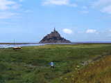 The Mont Saint-Michel, France, foreground: the salted meadows