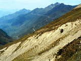 Paysage de montagne, près du col du Tourmalet, hautes Pyrénées, France, sommets et vallée