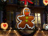 Christmas market, a huge gingerbread, Strasbourg, Alsace, France, December 2011.